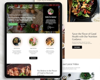 Canva Nutritionist Website Template: Health Coach Landing Page Design