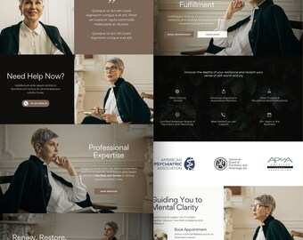 Modello di sito web per psichiatra: pagina di destinazione per terapeuta (Canva)