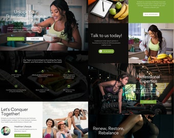 Modello di sito web per coach dimagrimento: progettazione della landing page di Canva (download digitale)