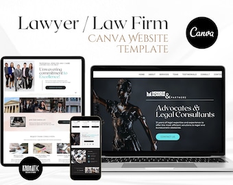 Law Firm Canva Website Template: Professional Legal Design (Digital Download)