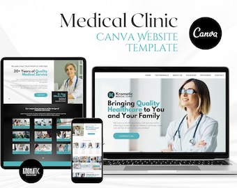 Medical Clinic Canva Website Template: Healthcare Landing Page