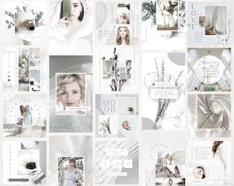 Eleganti modelli bianchi per post e storie di Instagram: tema Canva (100)