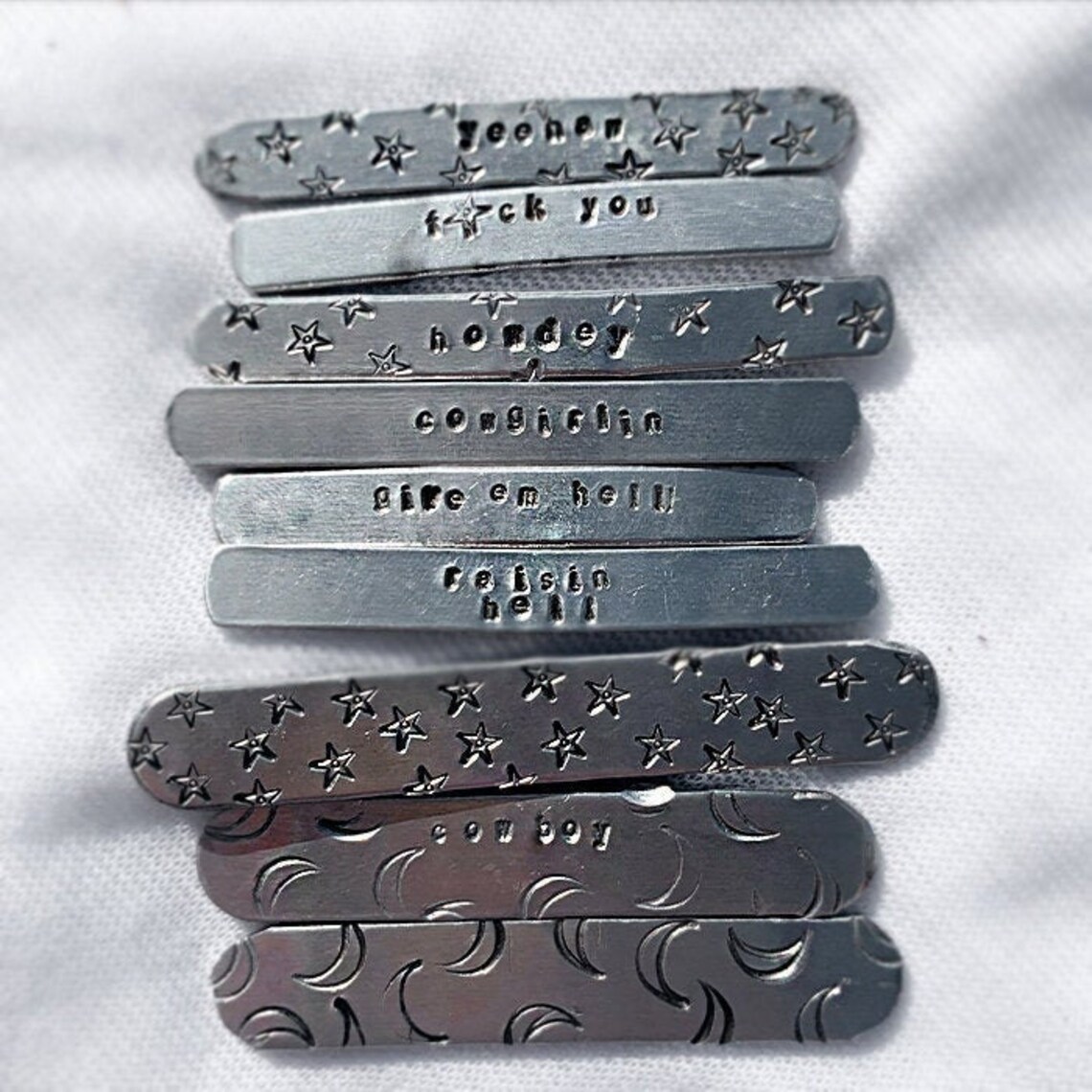 Custom Hand Stamped Ring/ Metal Stamped Ring/ Hand Stamped Etsy