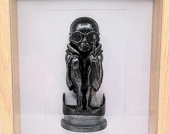 Mural Ball Kid Sculpture 3D in a picture frame wall art 3d print home decoration in alien style xenomorph inspired decoration resin art