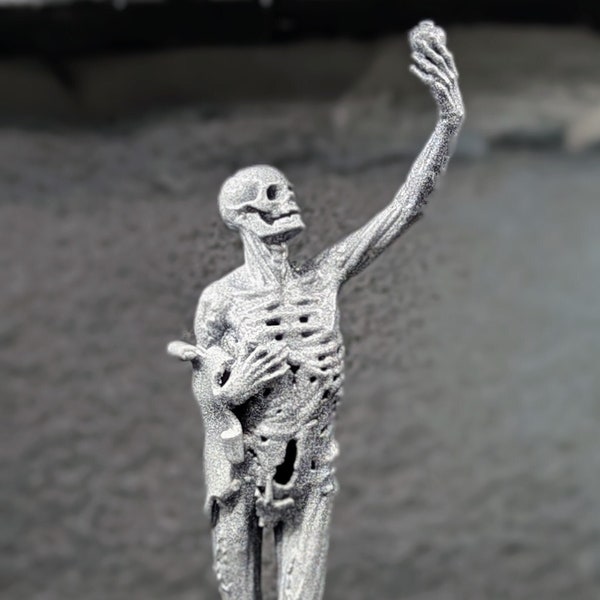 Skelett Skulptur mit Herz Gothic Skulptur Valentinstag Geschenk
