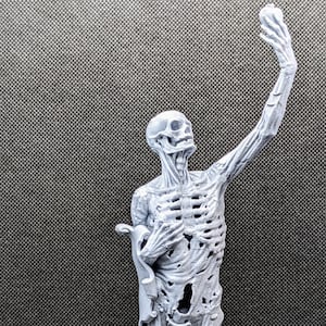 Gothic sculpture skeleton with anatomical heart skull resin art 3d printed handmade decoration