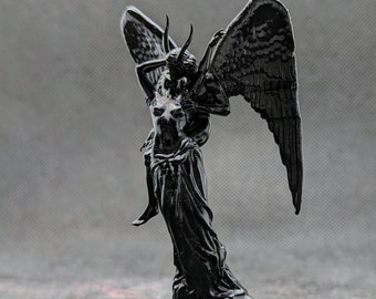Fantasy Figure Gothic Living Deco Devil and Angel Satan Archangel Sculpture baphomet Statue Resin Art 3D Printing