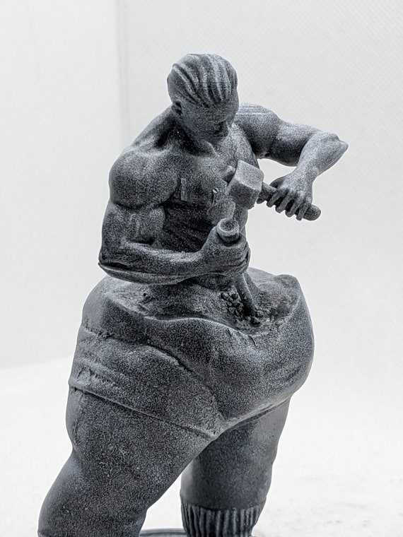 Figurine 3D moderne en résine noire, sculpture sur pierre