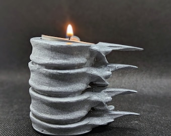 Candle holder tealight Gothic home decor spine resin 3D print