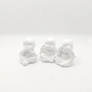 Home decoration Buddha handmade children Hear nothing - see nothing - say nothing approx. 5 cm high