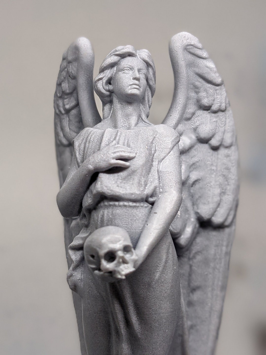 Statue of Death Angel 3D Print Skull Dekor Home Decor Creepy Deco