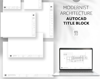 Modernist Architect Title Block Templates | Autocad Title Block Template | CAD Layout Template A4, A3, A2, A1, Letter, Ledger, ArchC, ArchD