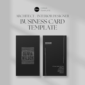 Architect Business Card Canva Template | Custom Business Card Template for Interior Designer | Architecture Card Template