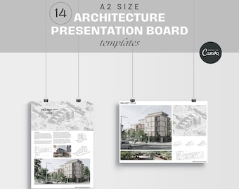 Architecture Presentation Board Templates | Canva A2 Presentation Board Layout Template