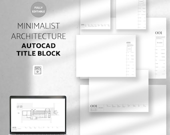 Minimalist Architect Title Block Templates | Autocad Title Block Template | Autocad Layout Template A4, A3, A2, Letter, Ledger, ArchC, ArchD