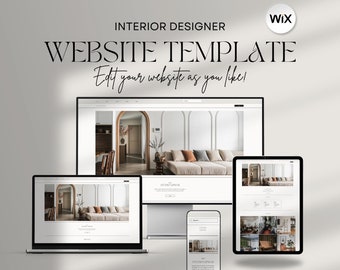 Plantilla WIX para sitio web de diseñador de interiores / Plantilla WIX para sitio web estético de diseño de interiores / Sitio web empresarial de arquitecto de interiores