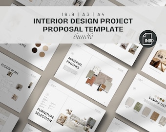 Interior Design Project Proposal Template, Mood Board, Shopping List&Presentation Indesign Template Interior Designers, Interior Architect