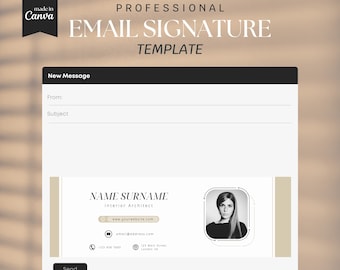 Custom Email Signature Canva | Gmail, Outlook & Yahoo Template