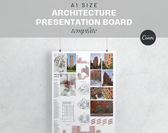 Architecture Presentation Board Template | Canva A1 Presentation Board Layout Template