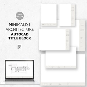 Modelli di blocco del titolo per architetti minimalisti / Modello di blocco del titolo per AutoCAD / Modello di layout per AutoCAD