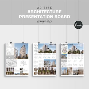 Modèles de panneaux de présentation d'architecture | Modèle de mise en page du tableau de présentation Canva A0