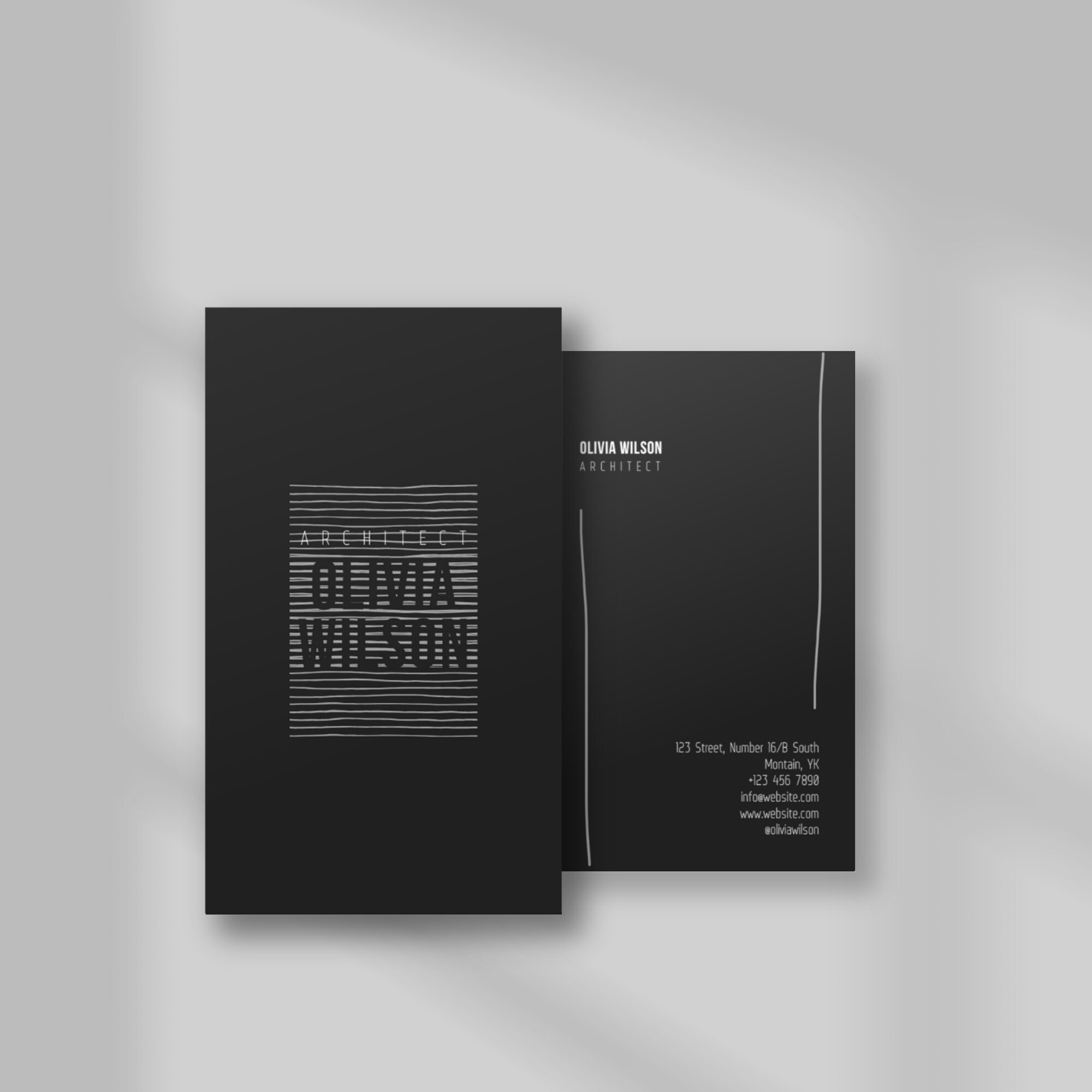 Architect Business Card Canva Template | Custom Business Card Template ...