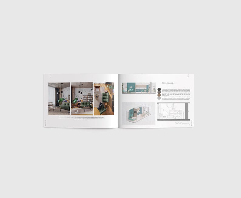 A3 Portfolio Template Canva Architecture Portfolio Brochure Minimalist