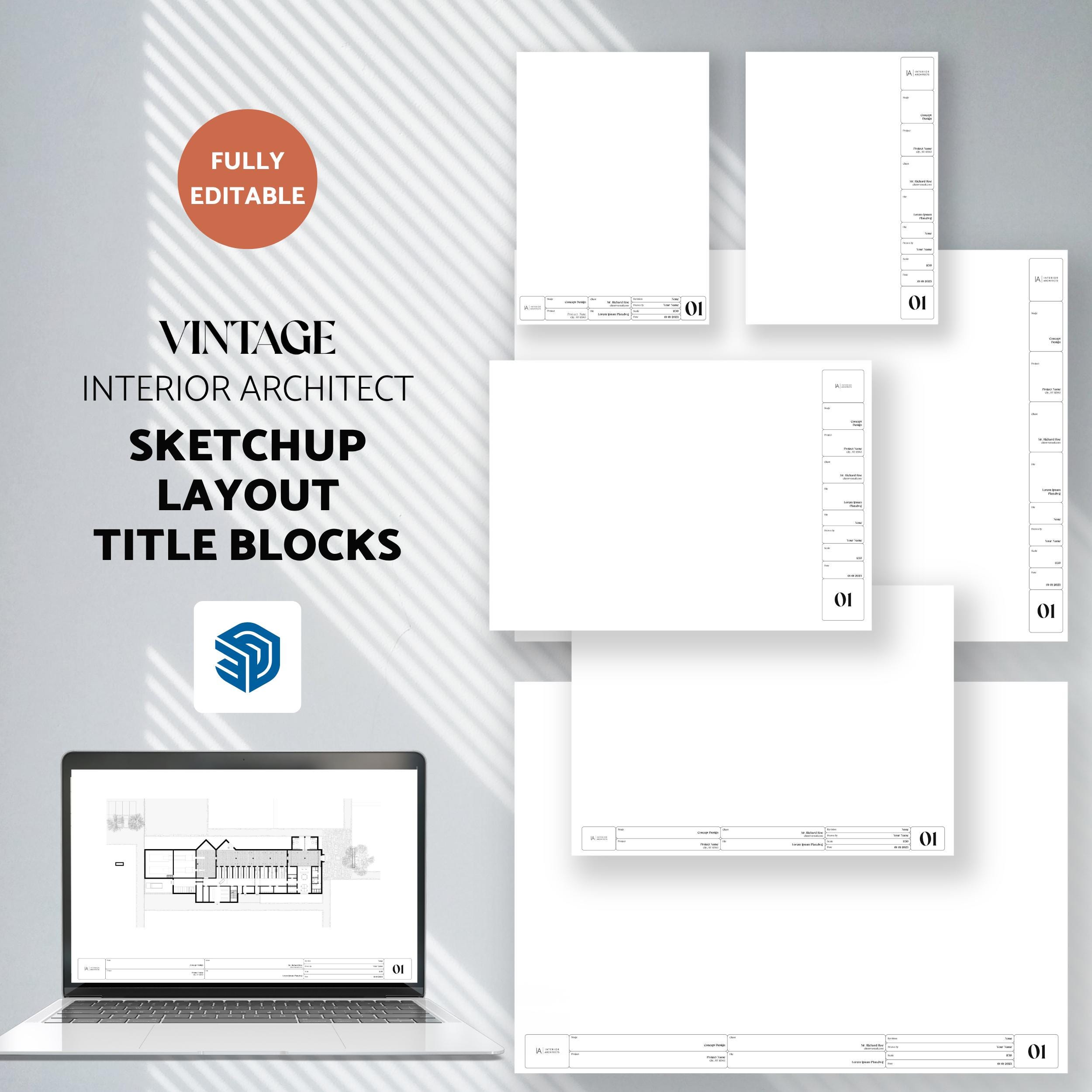 Store Title Layout Sketchup Layout Title Block Template, Interior Architect Title Block ...