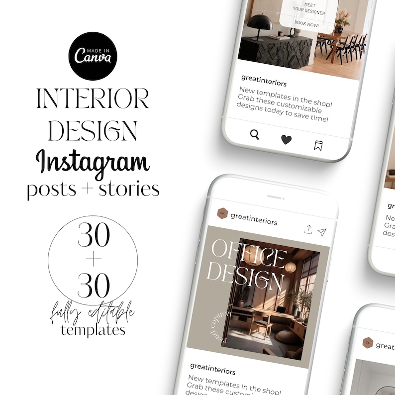 Interior Designers Instagram Post Template | Interior Design IG Post ...
