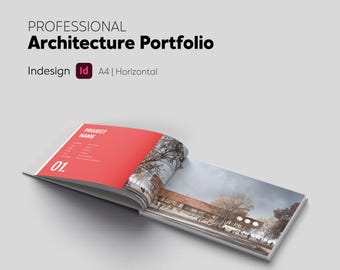 Architecture Portfolio Template, InDesign Portfolio, Interior Design Portfolio, A4 Landscape, Editable Portfolio