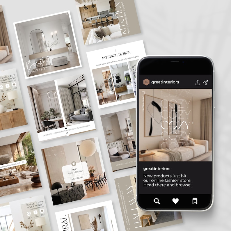 Interior Designers Instagram Post Template | Interior Design IG Post ...