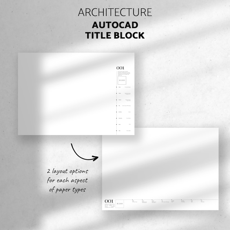Minimalist Architect Title Block Templates | Autocad Title Block Template | Autocad Layout Template A4, A3, A2, Letter, Ledger, ArchC, ArchD image 3