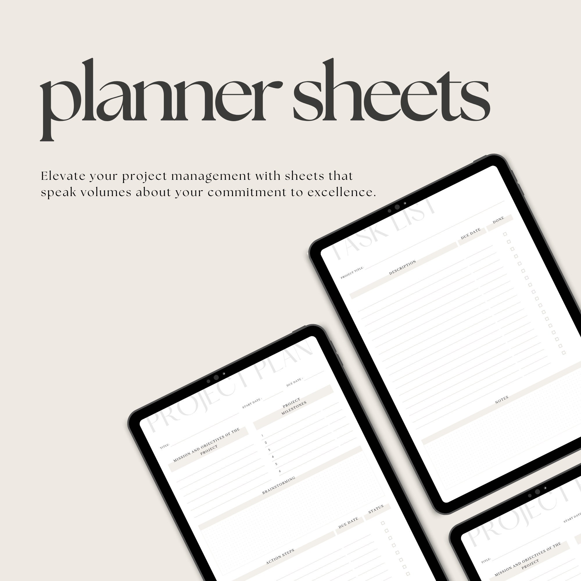 Project Planner Printable | Productivity Planner Task Tracker | A5, A4 ...