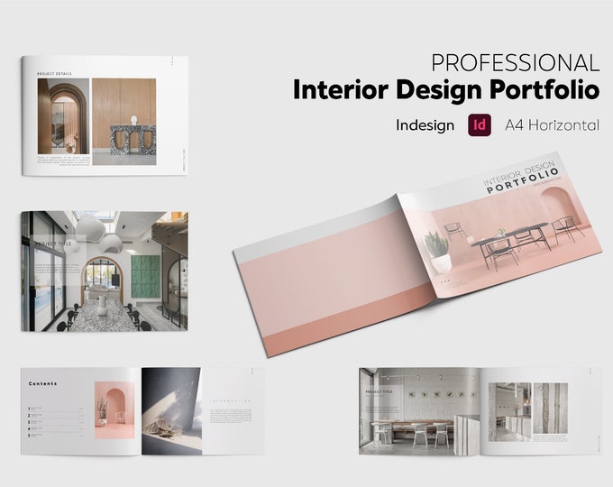 Clean Interior Design Portfolio Vorlage, Canva & Indesign Portfolio ...