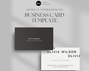 Architect Business Card Canva Template | Custom Business Card Template for Interior Designer | Architecture Card Template