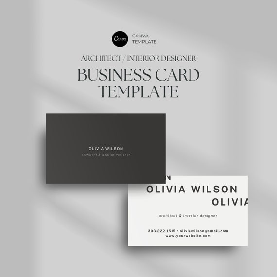 Architect Business Card Canva Template | Custom Business Card Template for Interior Designer | Architecture Card Template
