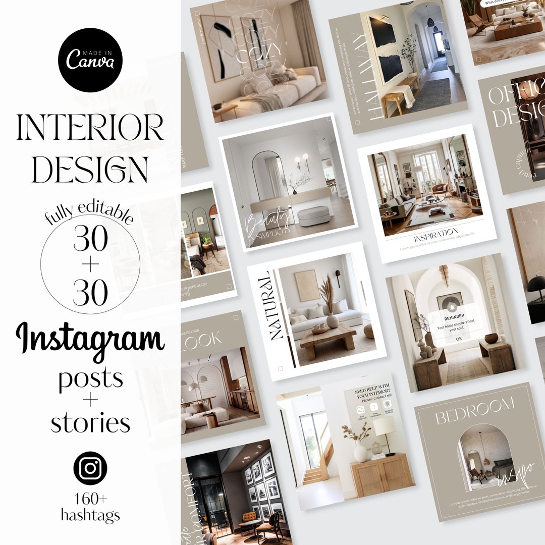 Interior Designers Instagram Post Template | Interior Design IG Post ...