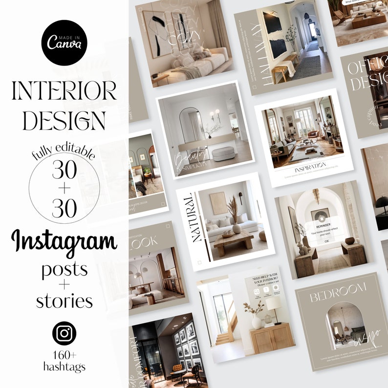 Interior Designers Instagram Post Template | Interior Design IG Post ...
