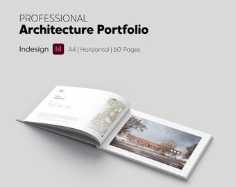 Architecture Portfolio Template InDesign, Interior Design Portfolio, A4 Portfolio Layout, Minimal Portfolio Template