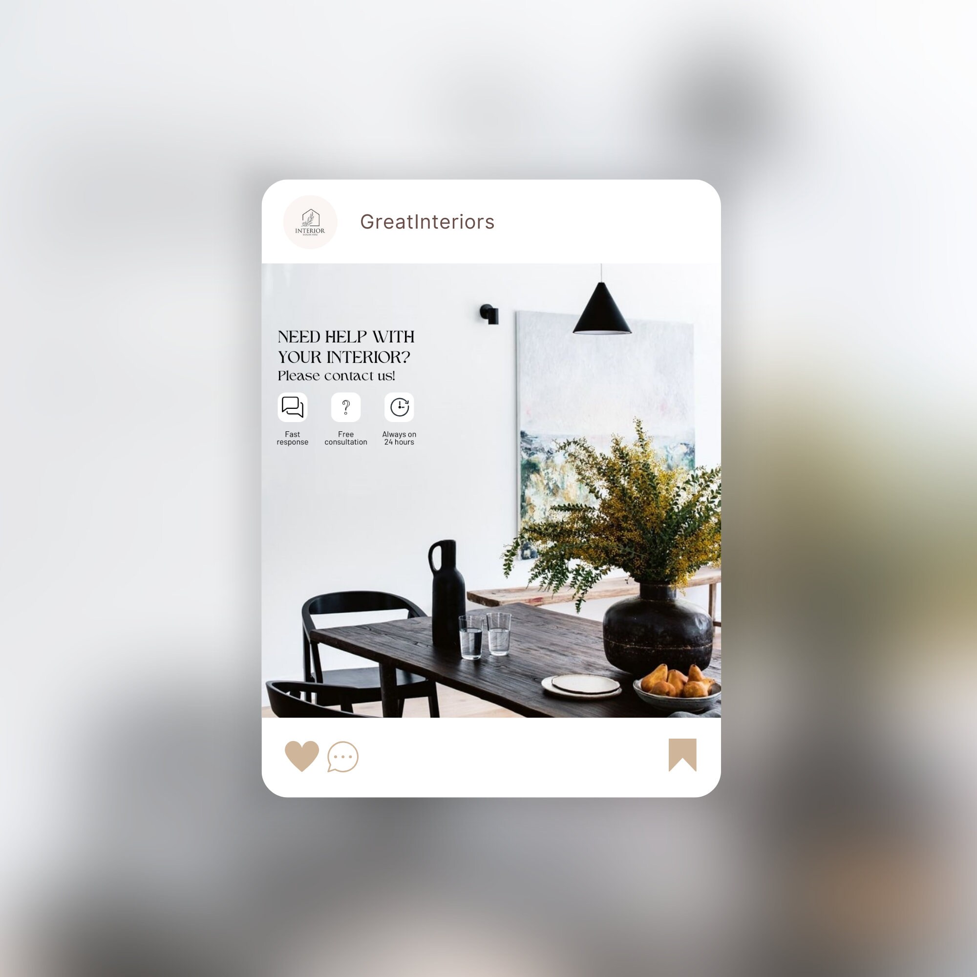 Interior Design Instagram Templates Canva, Interior Designer Social ...