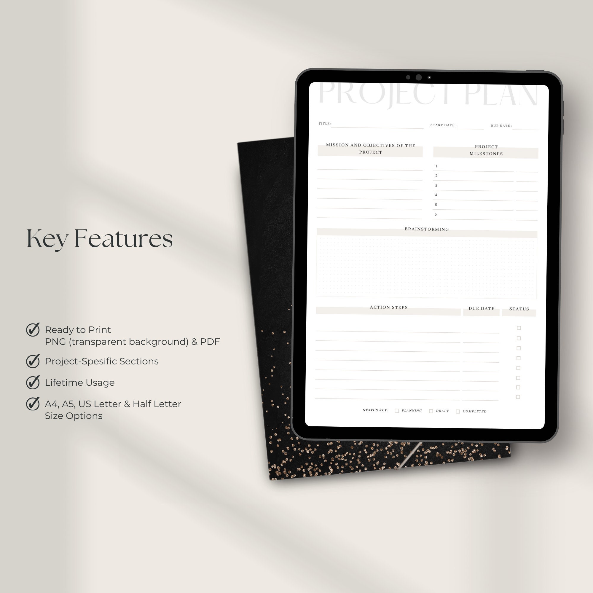 Project Planner Printable | Productivity Planner Task Tracker | A5, A4 ...