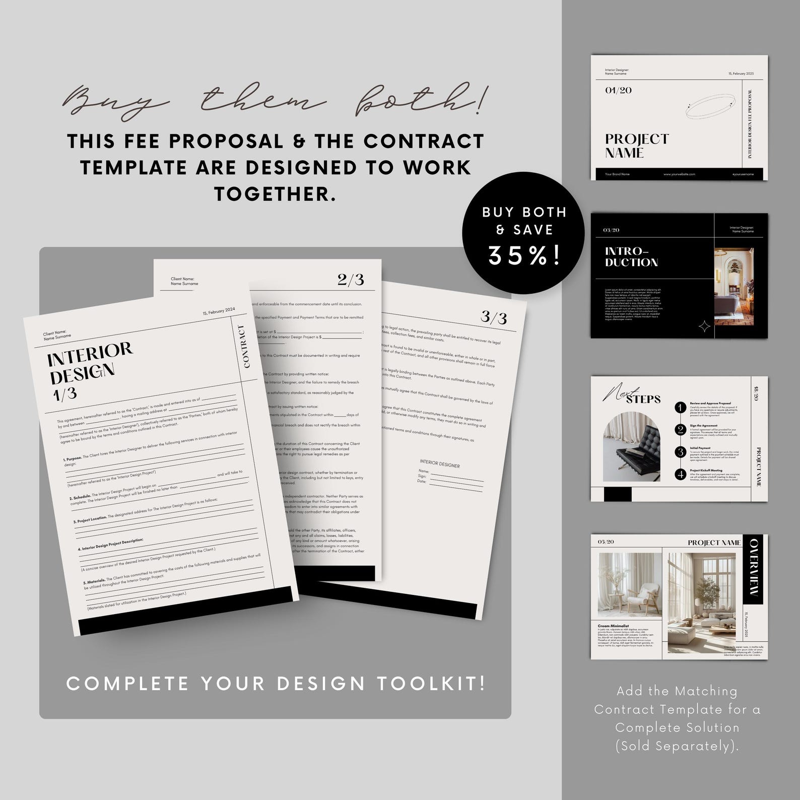 Interior Design Fee Proposal Template | Project Presentation ...