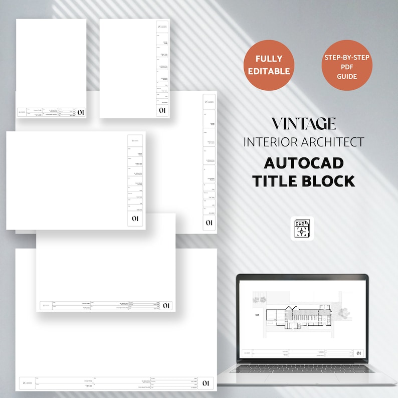 Vintage Interior Architect Title Block Template, Autocad Title Block ...