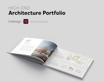 Architecture Portfolio Template InDesign | Interior Design Portfolio A4 Landscape Portfolio Layout