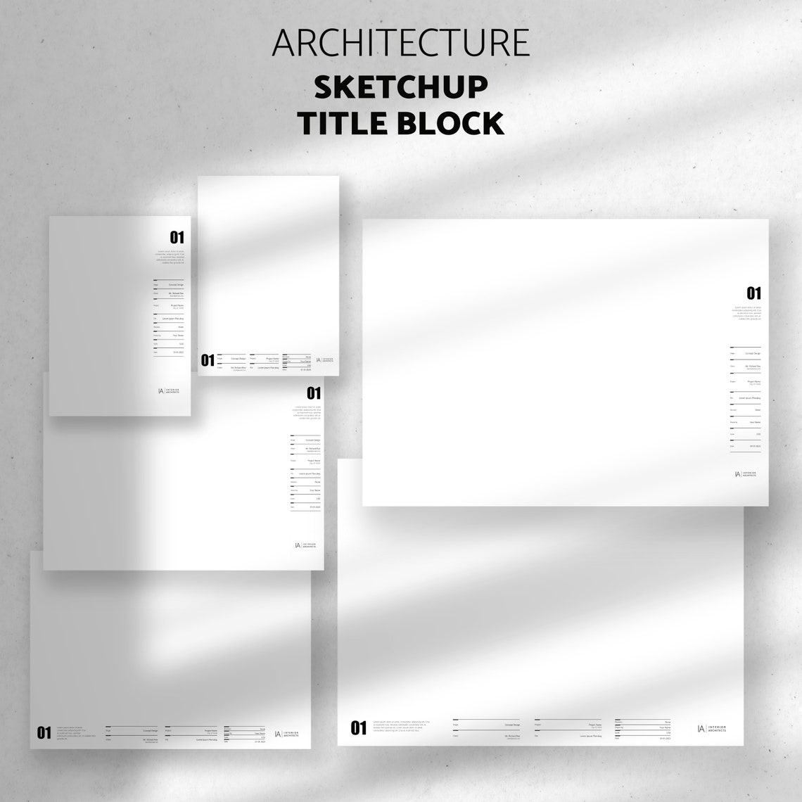 Minimalist Architect Title Block Templates | Sketchup Title Block ...