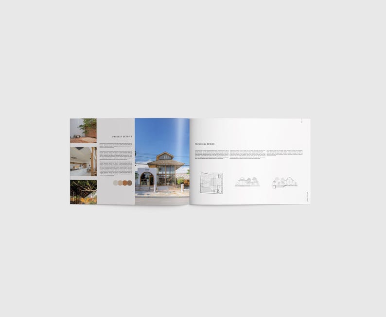 A3 Portfolio Template Canva Architecture Portfolio Brochure Minimalist