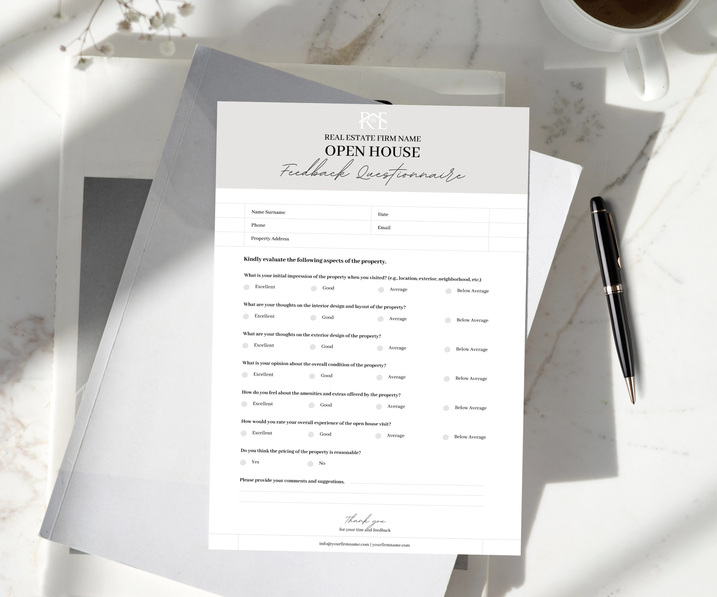 Real Estate Property Visit Questionnaire for Brokers and Realtors - Etsy