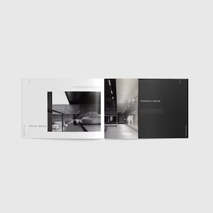 Black Ang White Indesign Black and White A4 Portfolio Template Indesign, Minimal Architecture ...