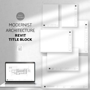 Modernist Architekt Titelblock Vorlagen | Revit-Titelblock-Vorlage | Revit Layout-Vorlage