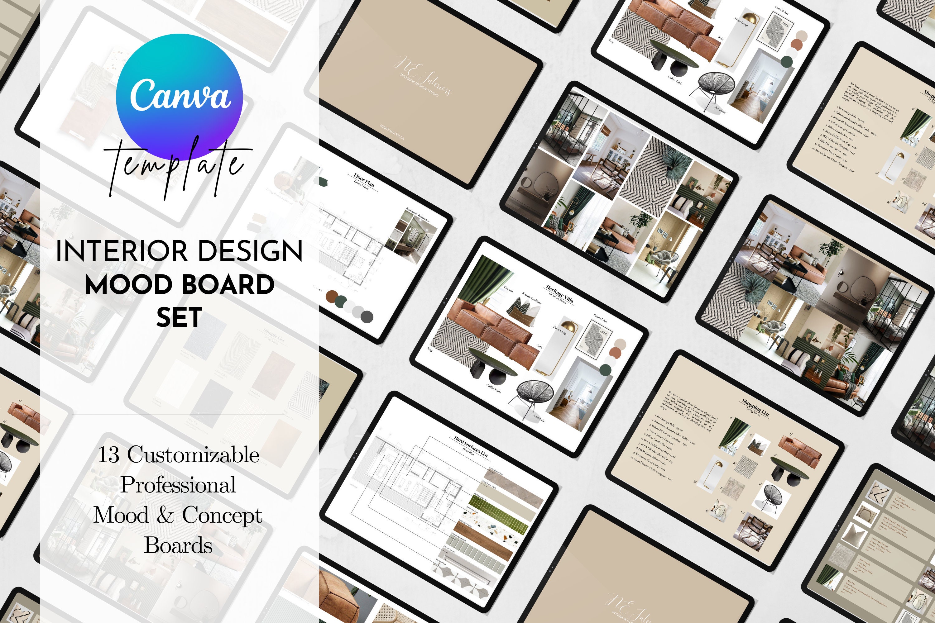 Interior Mood Board Template | Professional Project Presentation for ...